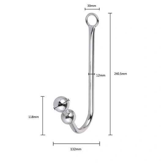 Anal Elegant Collar with 5334 Hook and Beaded Cuffs 1207